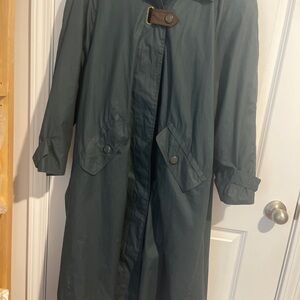 Womens A2B vintage Retro Long Dark Green Trench Coat with removable lining.